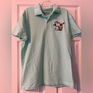 Peanuts Polo Shirt with Snoopy - Mint Green